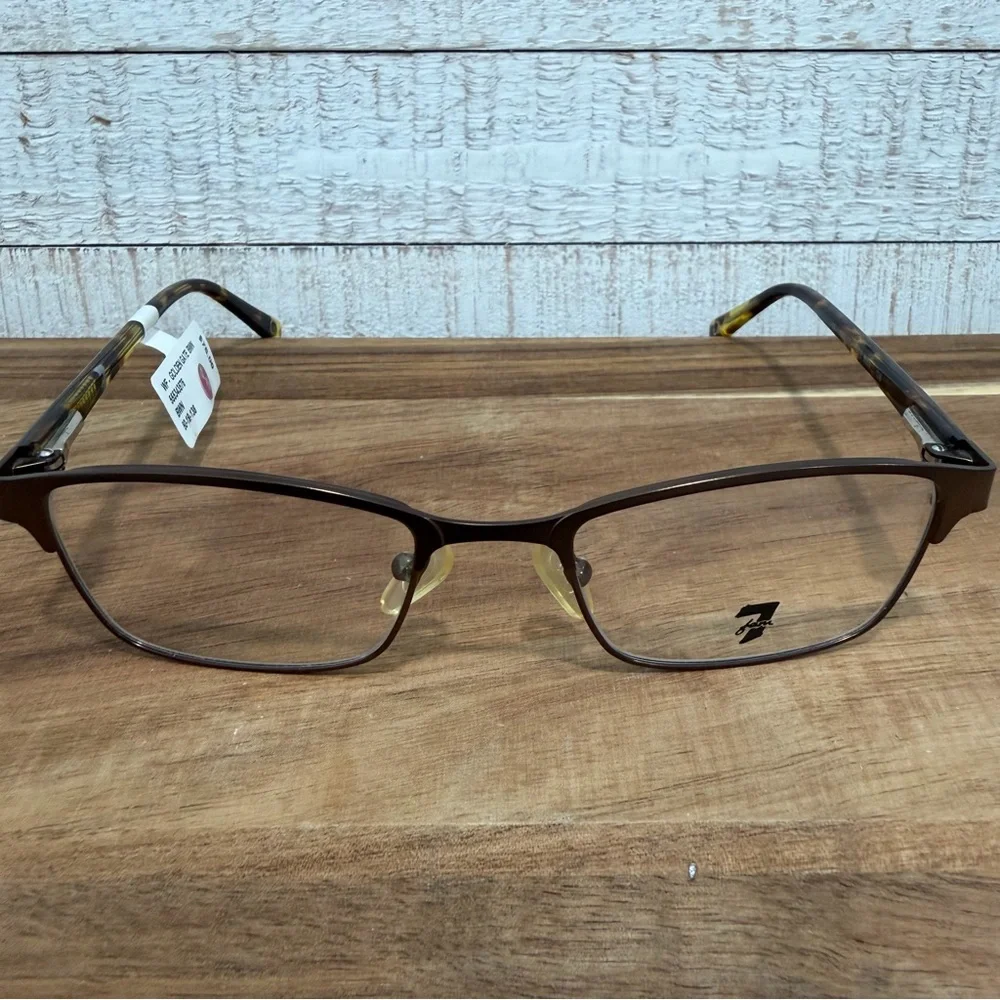 7 For All Mankind Golden Gate Tortoise Rectangular Eyeglass FRAMES 5-19-138 (NWT